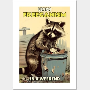 Raccoon freeganism textbook Posters and Art